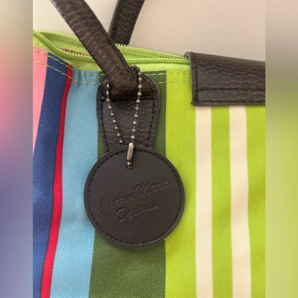 Universal Unisex Multicolored Striped Fold-up Bags by JoAnne Marie Designs - Picture 5 of 12